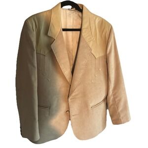 Vintage Pioneer Wear Corduroy Leather Western Blazer Jacket Men's XL USA EUC
